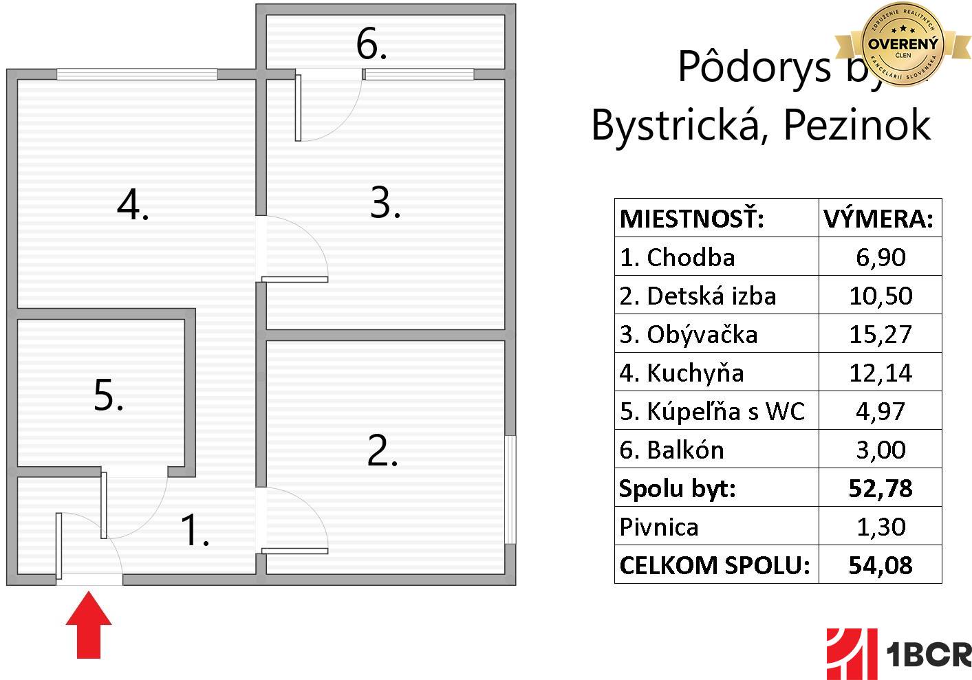 Pôdorys - Bystrická, Pezinok.jpg