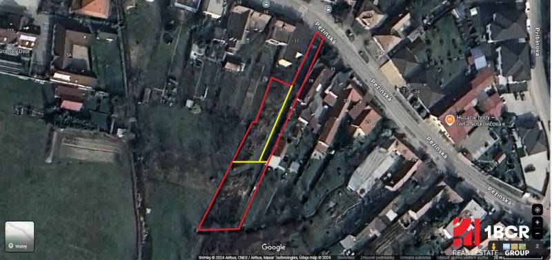 Pozemok Slovensky Grob mapa hranice 2pozemky + prijazd.jpg